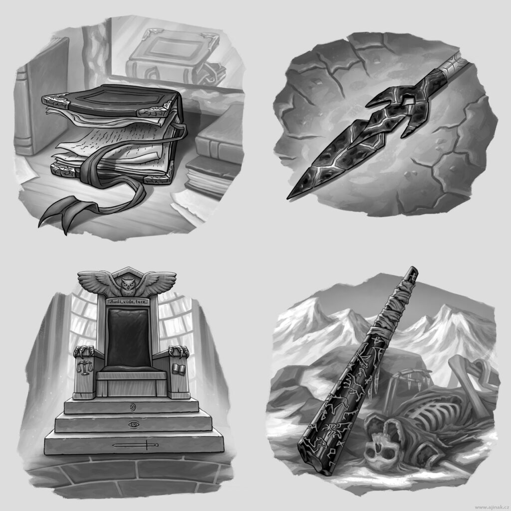 Ilustrace pro Dračí Hlídku, Knihu artefaktů (výběr)